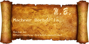 Machner Borbála névjegykártya